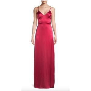 ZAC Zac Posen Noel Strappy Ruffled Gown Maxi Womens Crimson Red Size 6